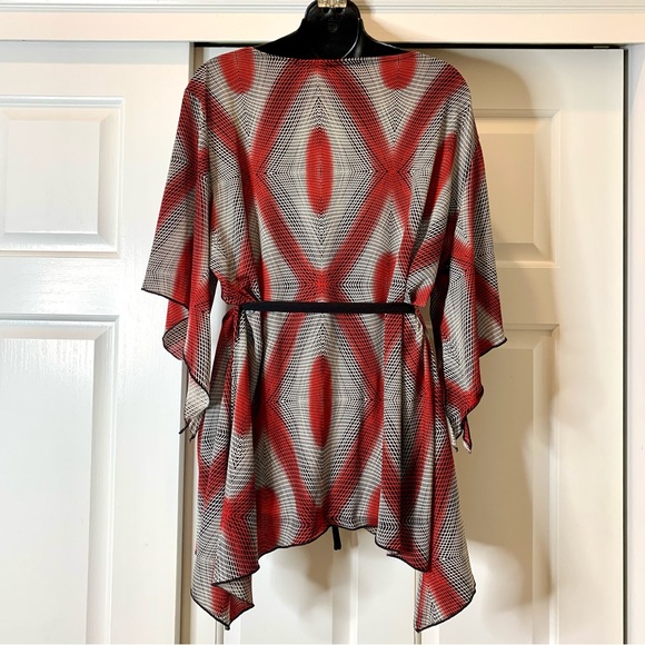 Vintage Caran blouse split bell sleeves and belt, plus size 2x /3x - Picture 3 of 8